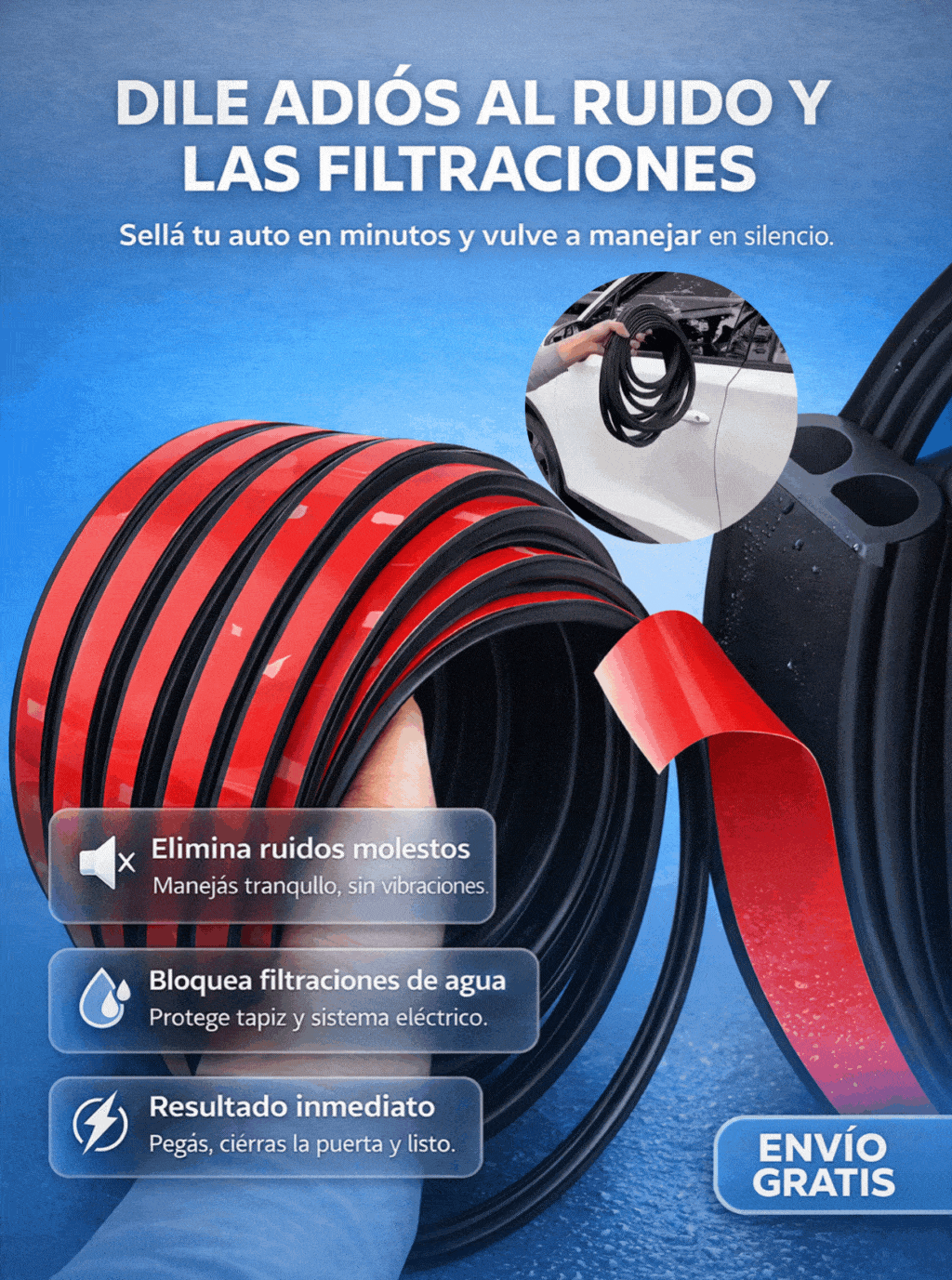 SellaPro™ Sellado Profesional para Puertas de Auto • 6 m