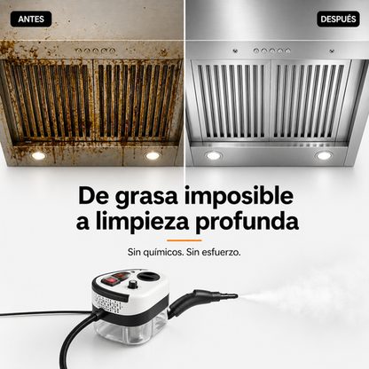 Limpiador a Vapor Portátil 2500W PRO™ | Adiós grasa pegada al instante